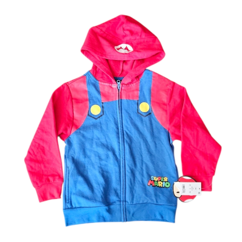 Nintendo Super Mario Red and Blue Hoodie